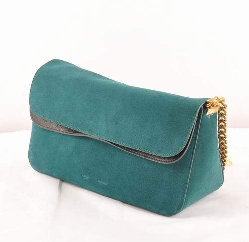 Celine Gourmette Small Bag in Suede Leather - 3078 Green - Click Image to Close